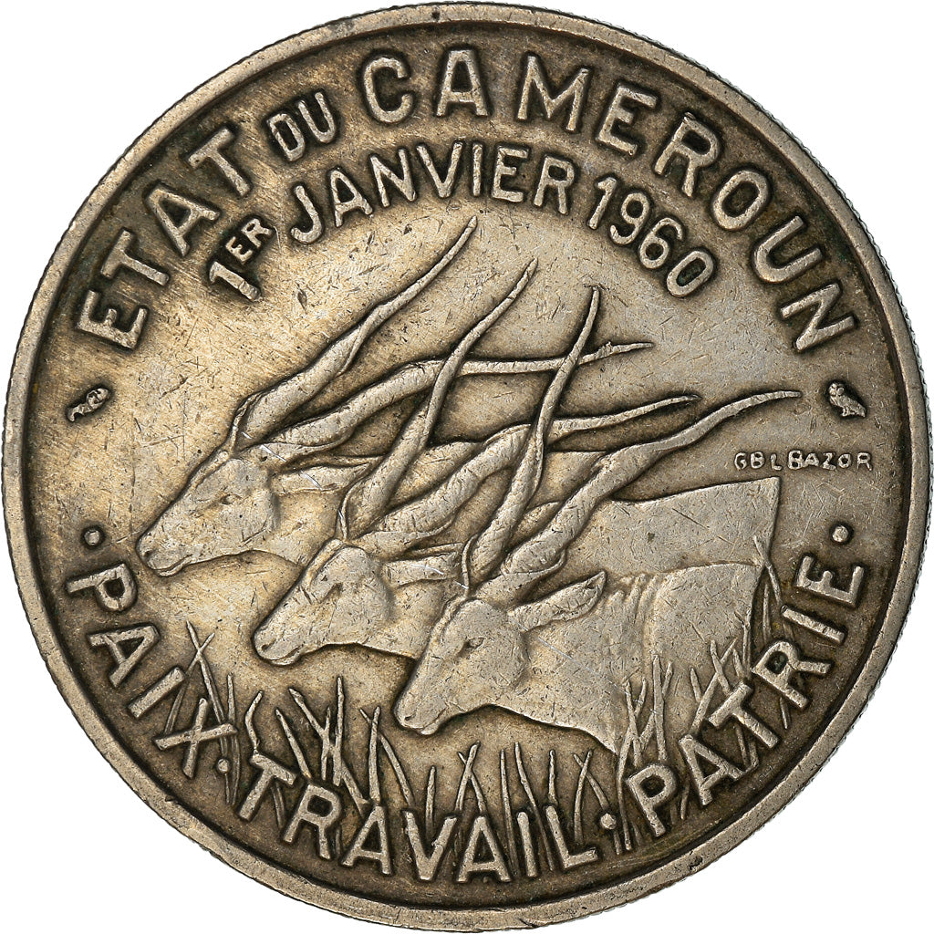 Coin, Cameroon, 50 Francs, 1960, Paris, EF(40-45), Copper-nickel, KM:13