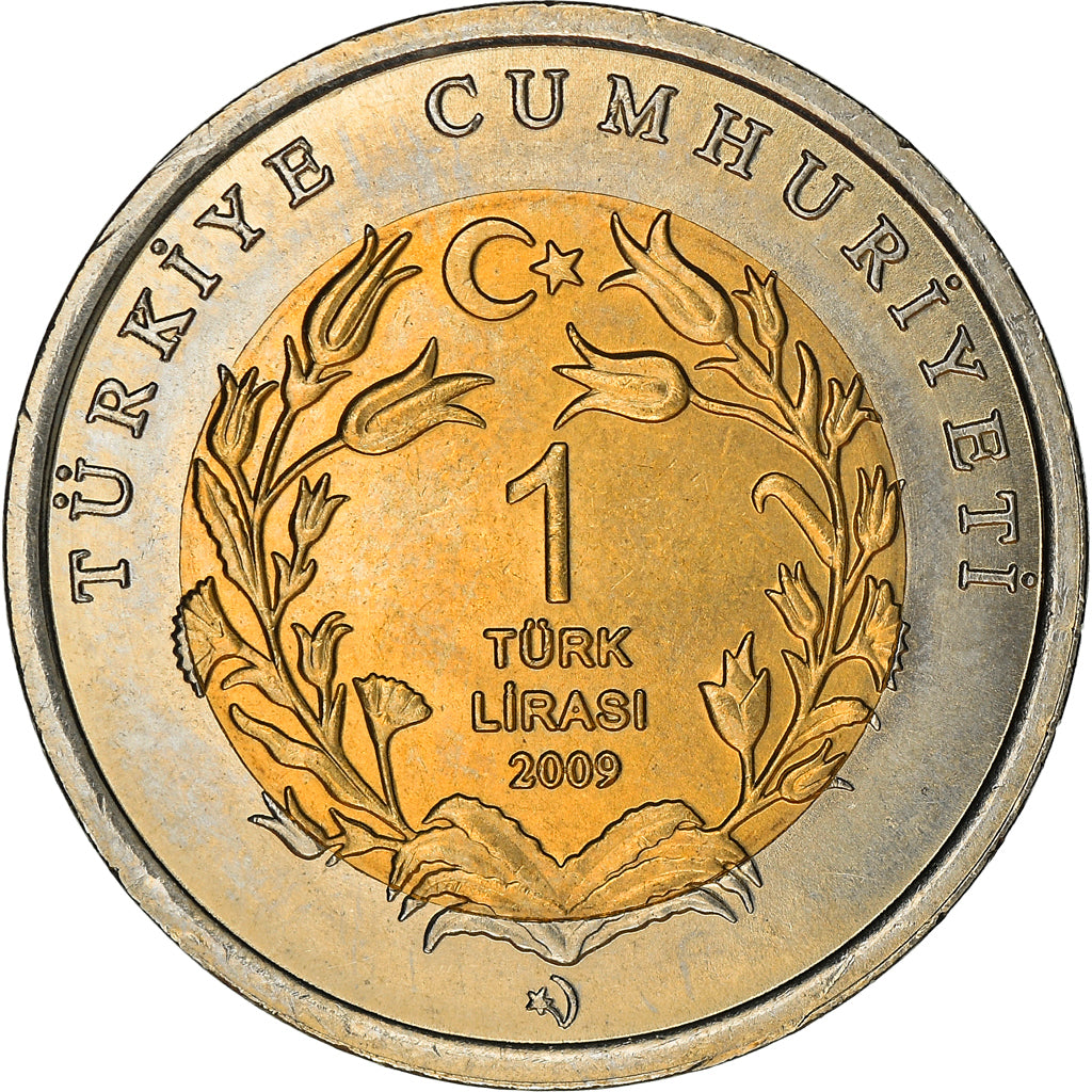 Münze, Türkei, Lira, 2009, UNZ, Bi-Metallic, KM:1264