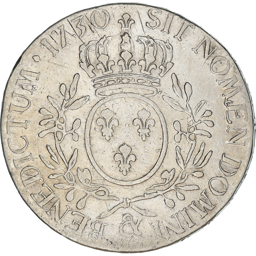 Coin, France, Louis XV, Écu aux branches d'olivier, Ecu, 1730, Aix, VF(20-25)