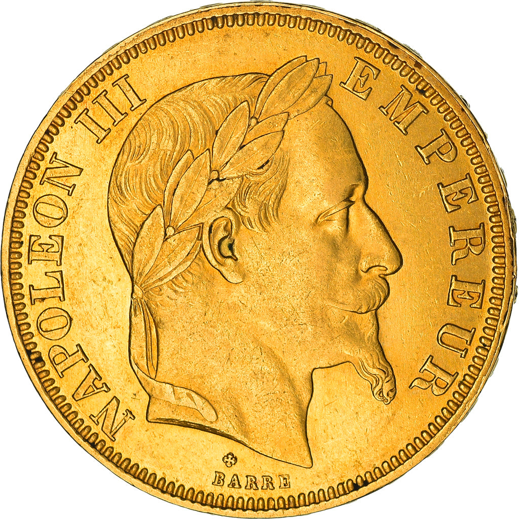 Moneta, Francja, Napoleon III, Napoléon III, 50 Francs, 1867, Strasbourg