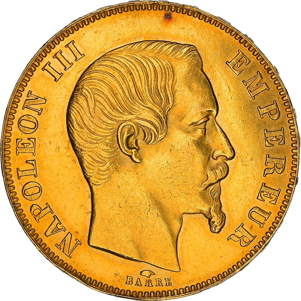 Moneda, Francia, Napoleon III, Napoléon III, 50 Francs, 1857, Paris, MBC, Oro