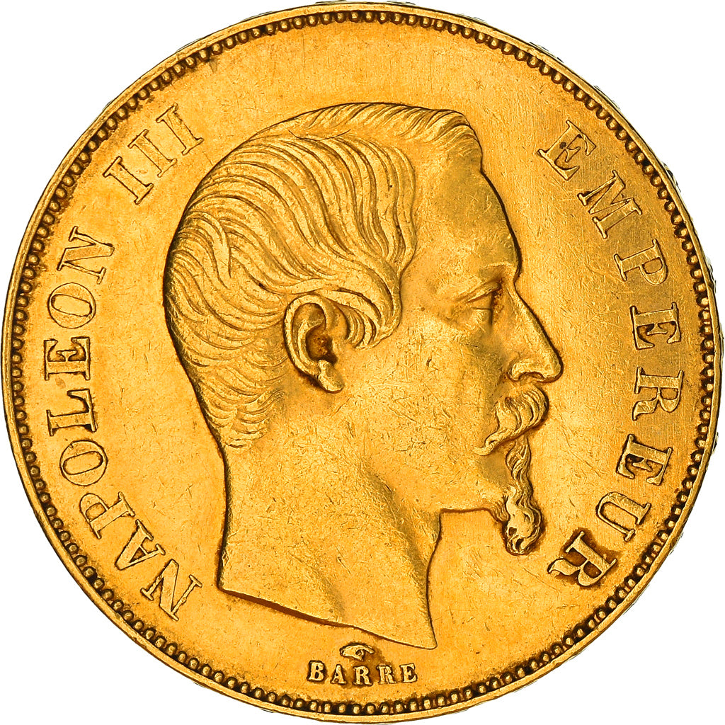 Coin, France, Napoleon III, 50 Francs, 1856, Paris, AU(50-53), Gold, KM:785.1