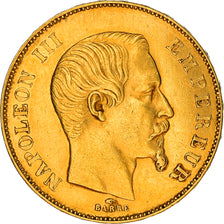 Coin, France, Napoleon III, 50 Francs, 1856, Paris, AU(50-53), Gold, KM:785.1