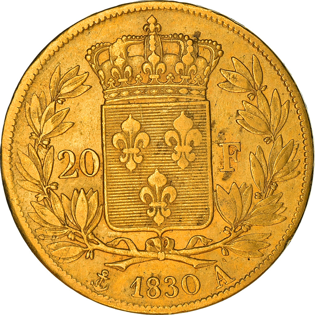 Munten, Frankrijk, Charles X, 20 Francs, 1830, Paris, ZF, Goud, KM:726.1
