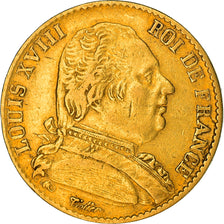 Monnaie, France, Louis XVIII, Louis XVIII, 20 Francs, 1814, Paris, TTB, Or