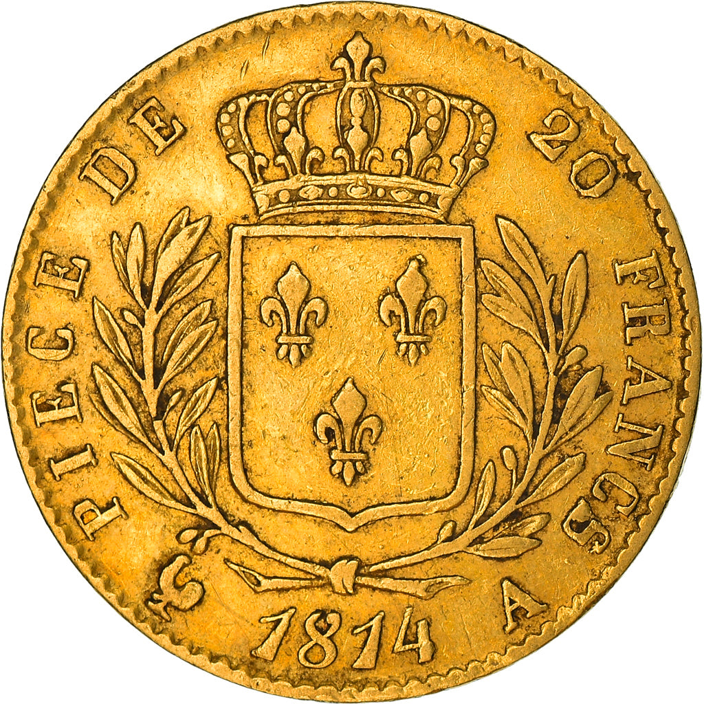 Monnaie, France, Louis XVIII, Louis XVIII, 20 Francs, 1814, Paris, TTB, Or