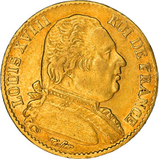 Monnaie, France, Louis XVIII, Louis XVIII, 20 Francs, 1814, Paris, TTB, Or