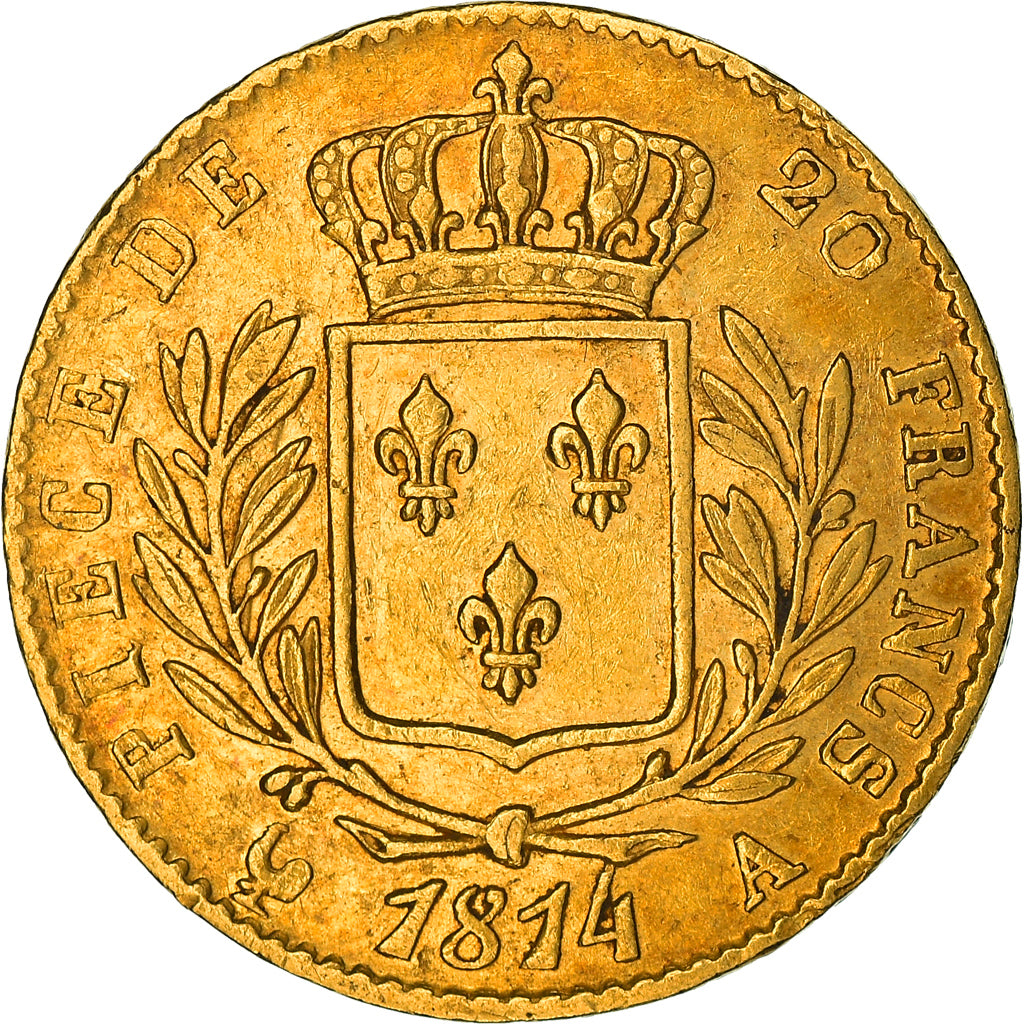 Monnaie, France, Louis XVIII, Louis XVIII, 20 Francs, 1814, Paris, TTB, Or