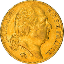 Munten, Frankrijk, Louis XVIII, 20 Francs, 1817, Paris, ZF, Goud, KM:712.1