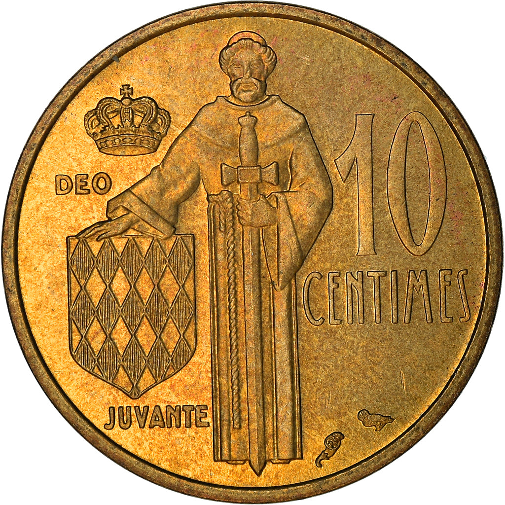 Coin, Monaco, Rainier III, 10 Centimes, 1962, AU(50-53), Aluminum-Bronze