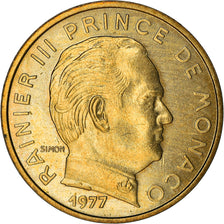 Moneta, Monaco, Rainier III, 10 Centimes, 1977, MB+, Alluminio-bronzo, KM:142