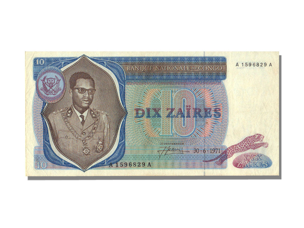 Banknote, Congo Democratic Republic, 10 Zaïres, 1971, AU(55-58)