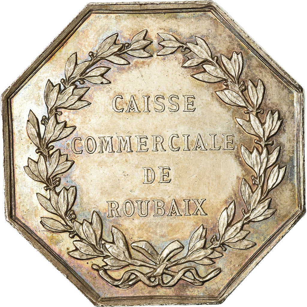 France, Token, Savings Bank, Caisse Commerciale de Roubaix, MS(63), Silver