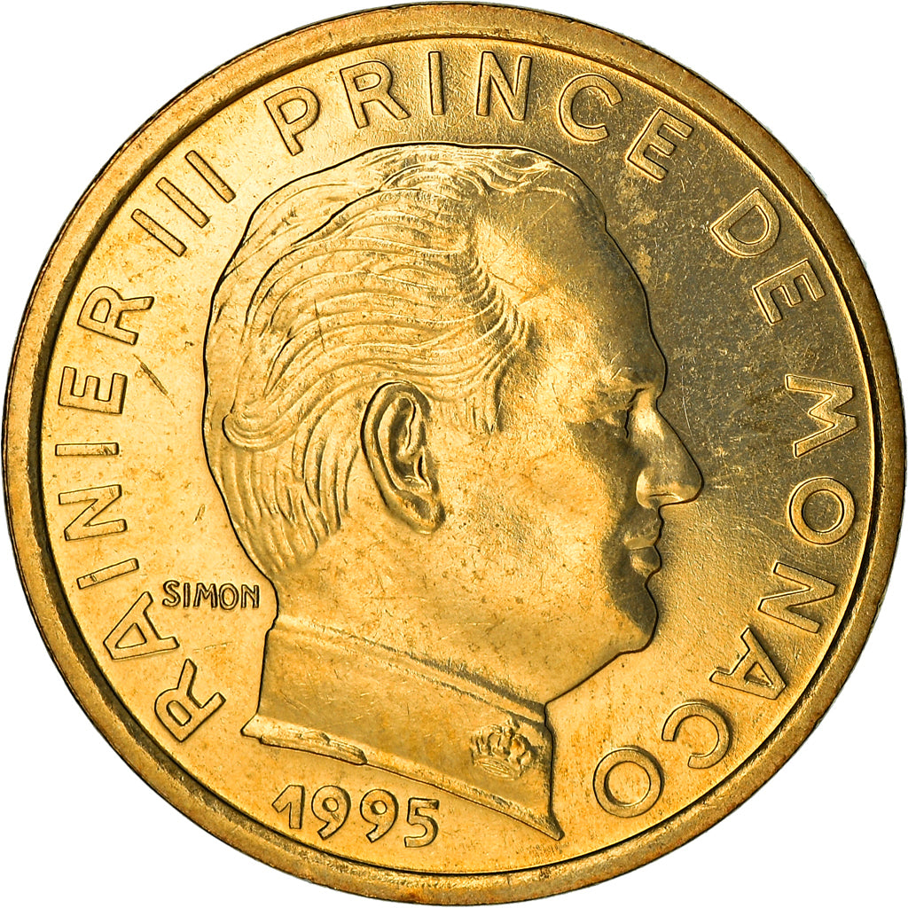 Coin, Monaco, Rainier III, 10 Centimes, 1995, AU(55-58), Aluminum-Bronze