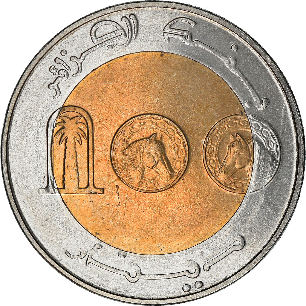 Moneta, Algeria, 100 Dinars, 2002, Algiers, SPL, Bi-metallico, KM:137