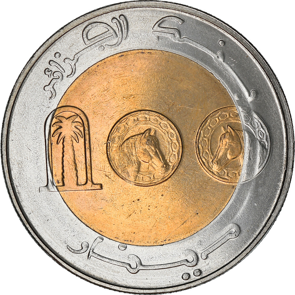 Moneta, Algeria, 100 Dinars, 2002, Algiers, SPL, Bi-metallico, KM:137