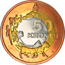 Coin, Greenland, KALAALLIT NUNAAT, 50 Kroner, 2010, MS(65-70), Tri-Metallic