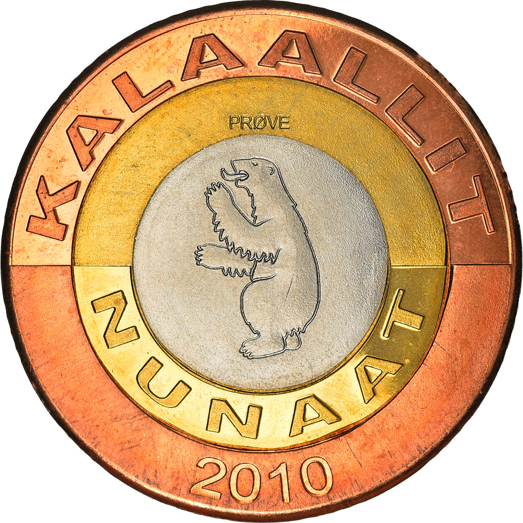 Coin, Greenland, KALAALLIT NUNAAT, 50 Kroner, 2010, MS(65-70), Tri-Metallic