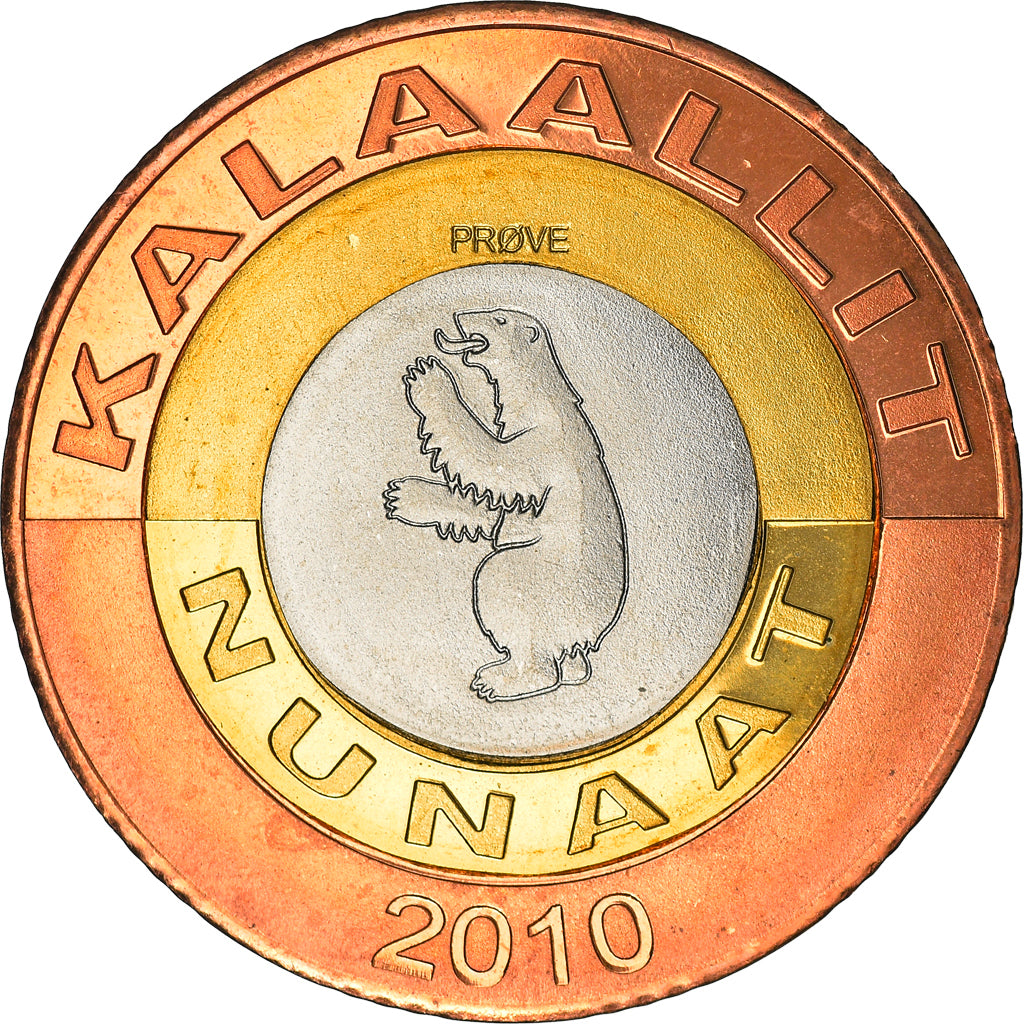 Coin, Greenland, KALAALLIT NUNAAT, 50 Kroner, 2010, MS(65-70), Tri-Metallic