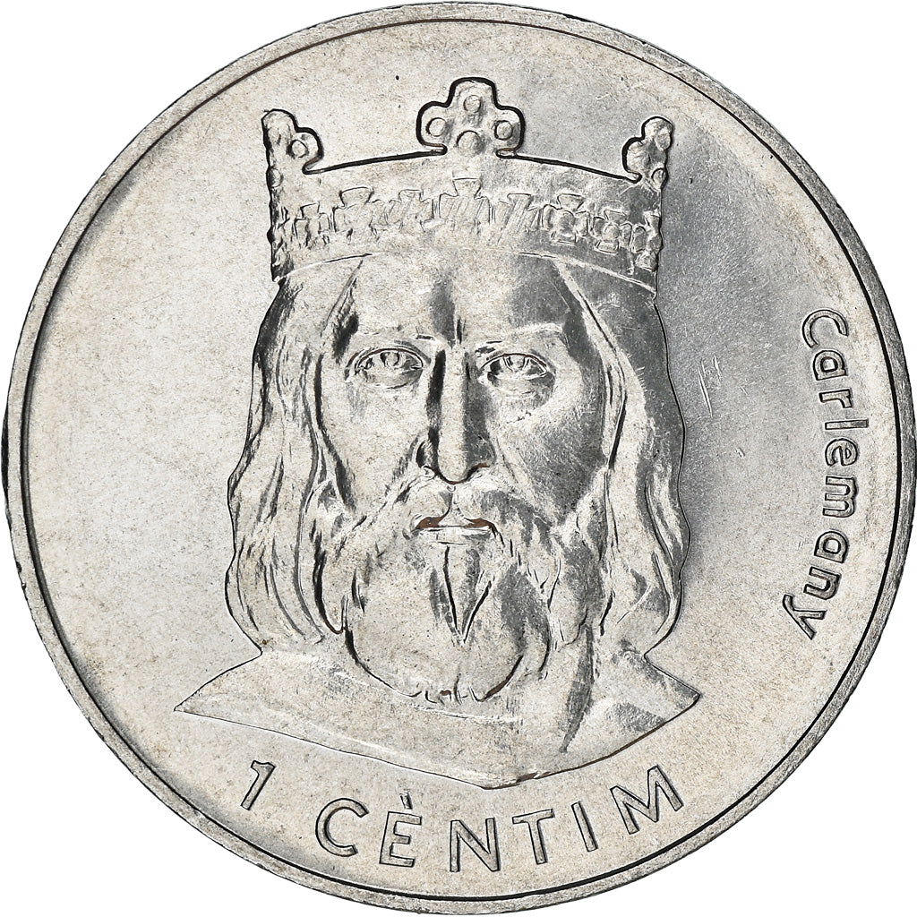 Moneta, Andorra, Centim, 2002, Charlemagne, SPL, Alluminio, KM:176