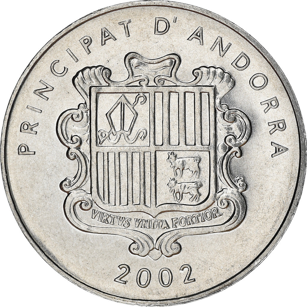 Coin, Andorra, Centim, 2002, Charlemagne, MS(63), Aluminum, KM:176