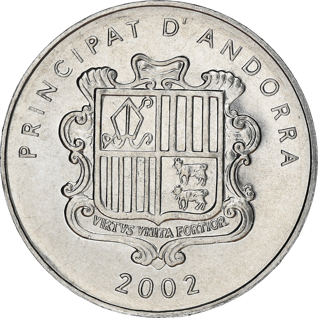 Coin, Andorra, Centim, 2002, Charlemagne, MS(64), Aluminum, KM:176