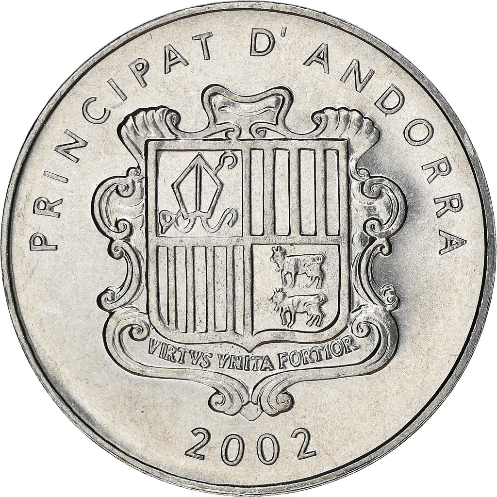 Coin, Andorra, Centim, 2002, Charlemagne, MS(64), Aluminum, KM:176