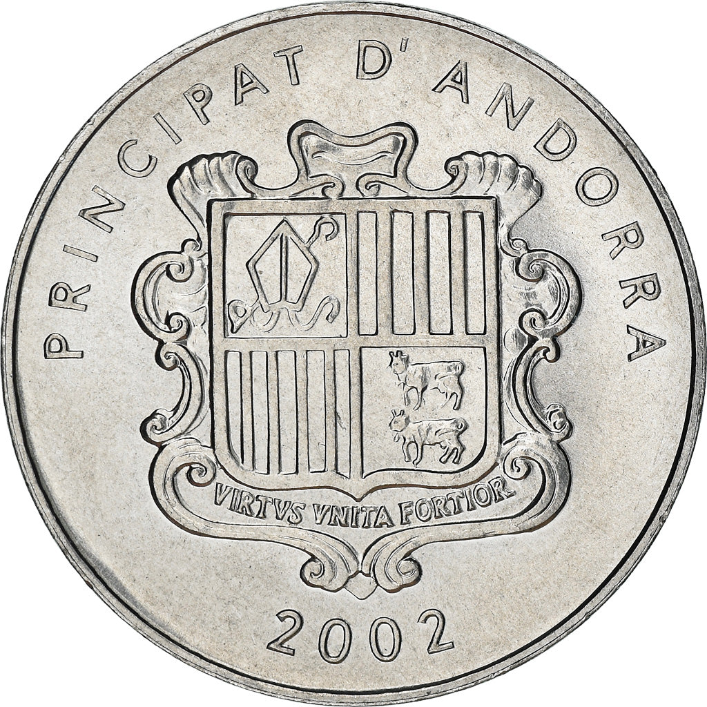 Coin, Andorra, Centim, 2002, Charlemagne, MS(64), Aluminum, KM:176