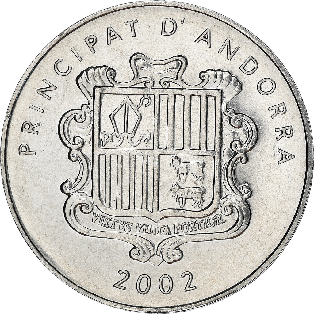 Coin, Andorra, Centim, 2002, Charlemagne, MS(64), Aluminum, KM:176