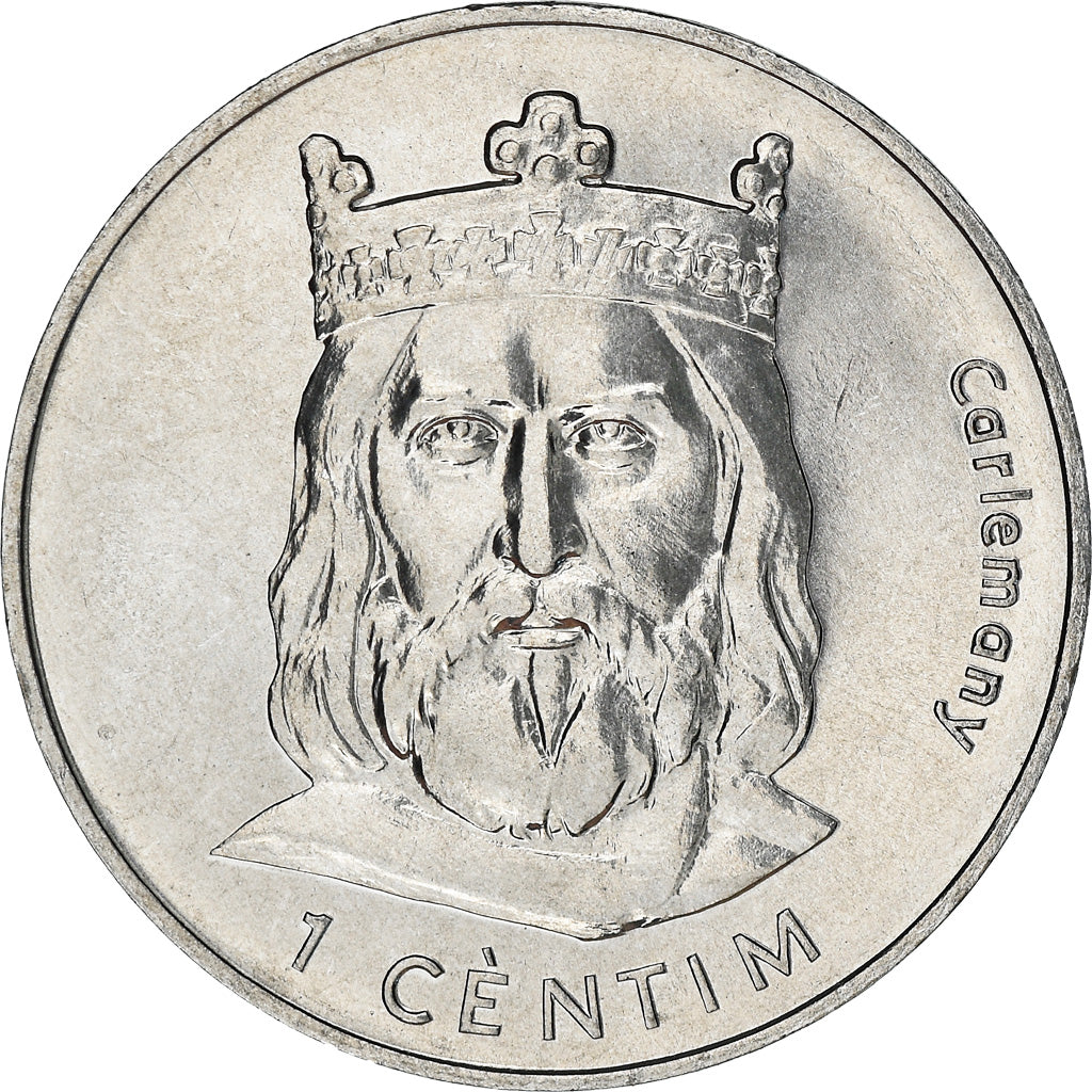 Coin, Andorra, Centim, 2002, Charlemagne, MS(64), Aluminum, KM:176