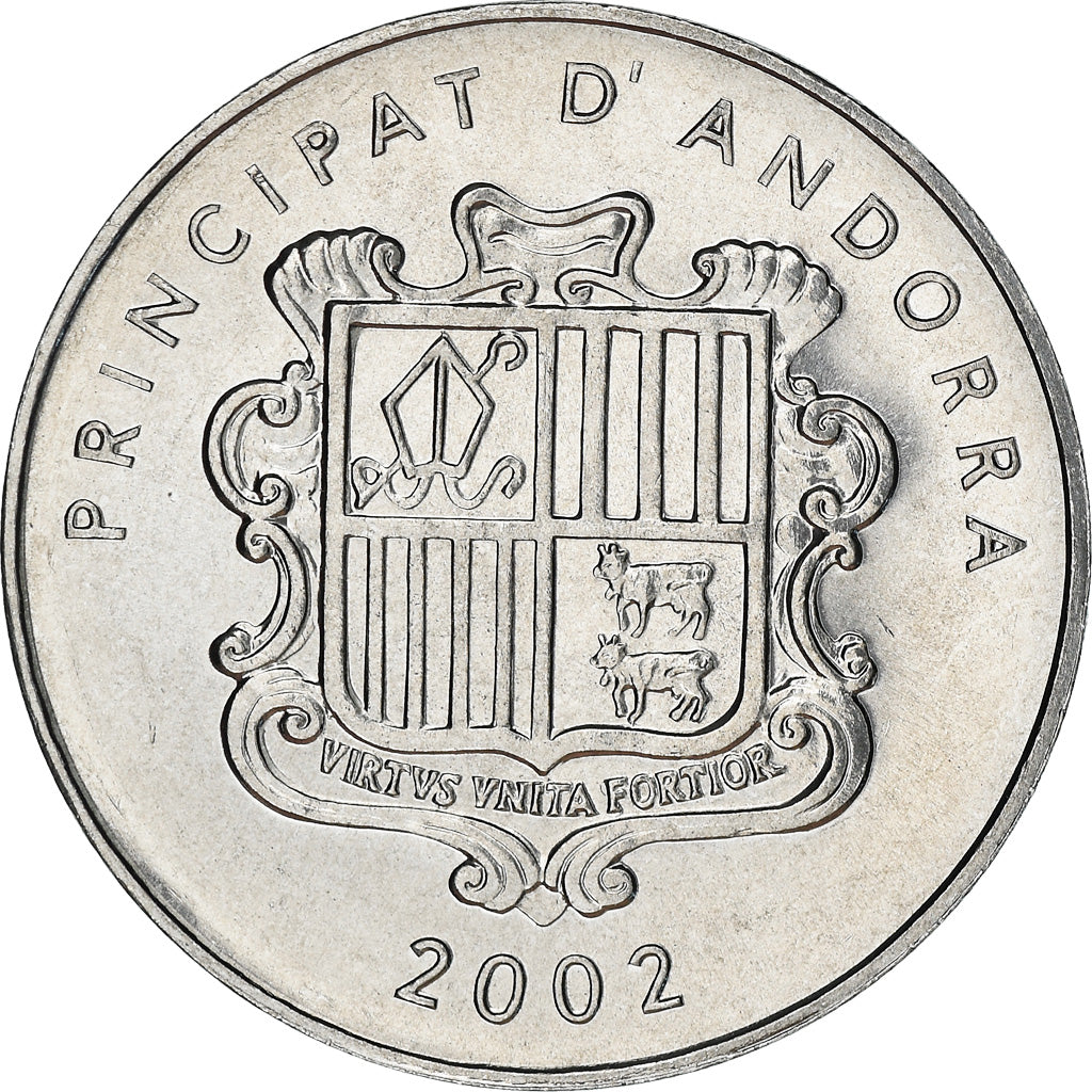 Coin, Andorra, Centim, 2002, Charlemagne, MS(64), Aluminum, KM:176