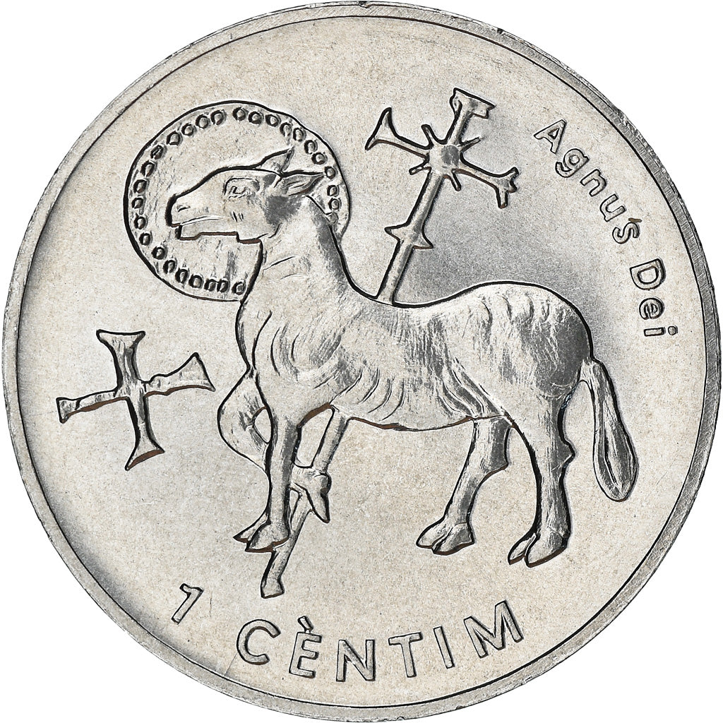 Monnaie, Andorra, Centim, 2002, Agnus Dei, SPL+, Aluminium, KM:178