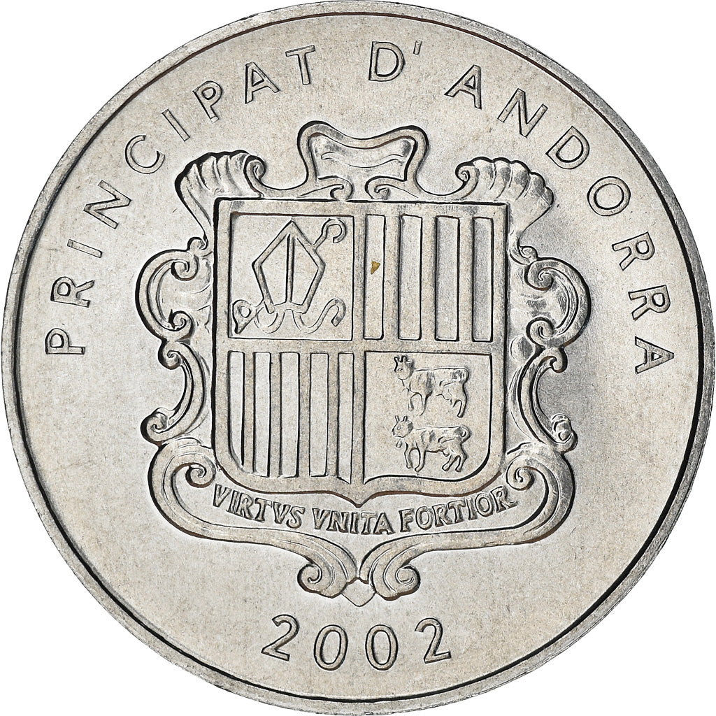 Coin, Andorra, Centim, 2002, Agnus Dei, MS(63), Aluminum, KM:178