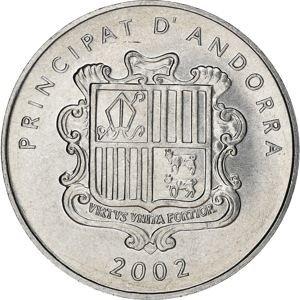 Moeda, Andorra, Centim, 2002, Agnus Dei, MS(63), Alumínio, KM:178