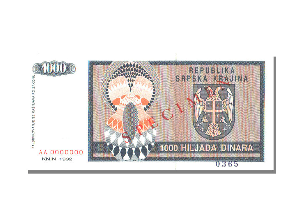 Croatia, 1000 Dinars, 1992, UNC(65-70)