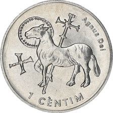 Coin, Andorra, Centim, 2002, Agnus Dei, MS(63), Aluminum, KM:178