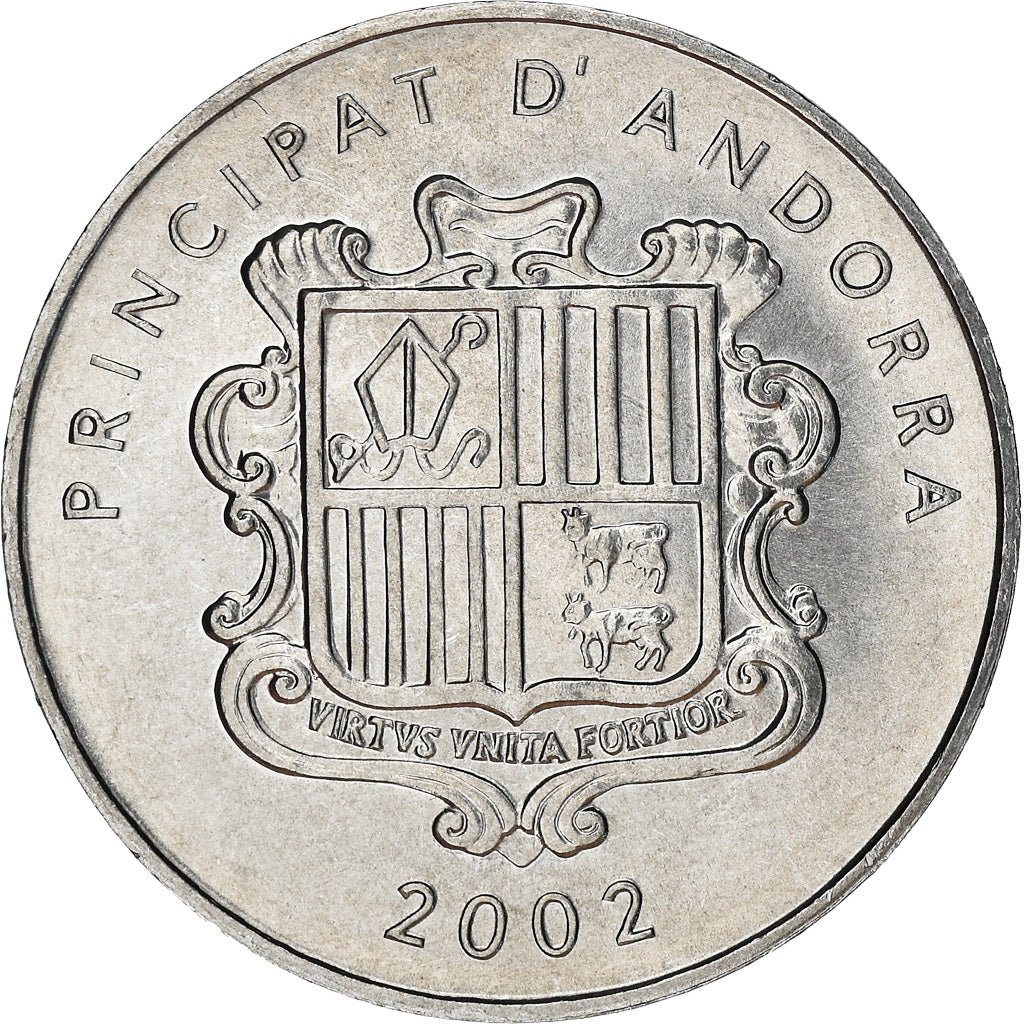 Coin, Andorra, Centim, 2002, Agnus Dei, MS(63), Aluminum, KM:178