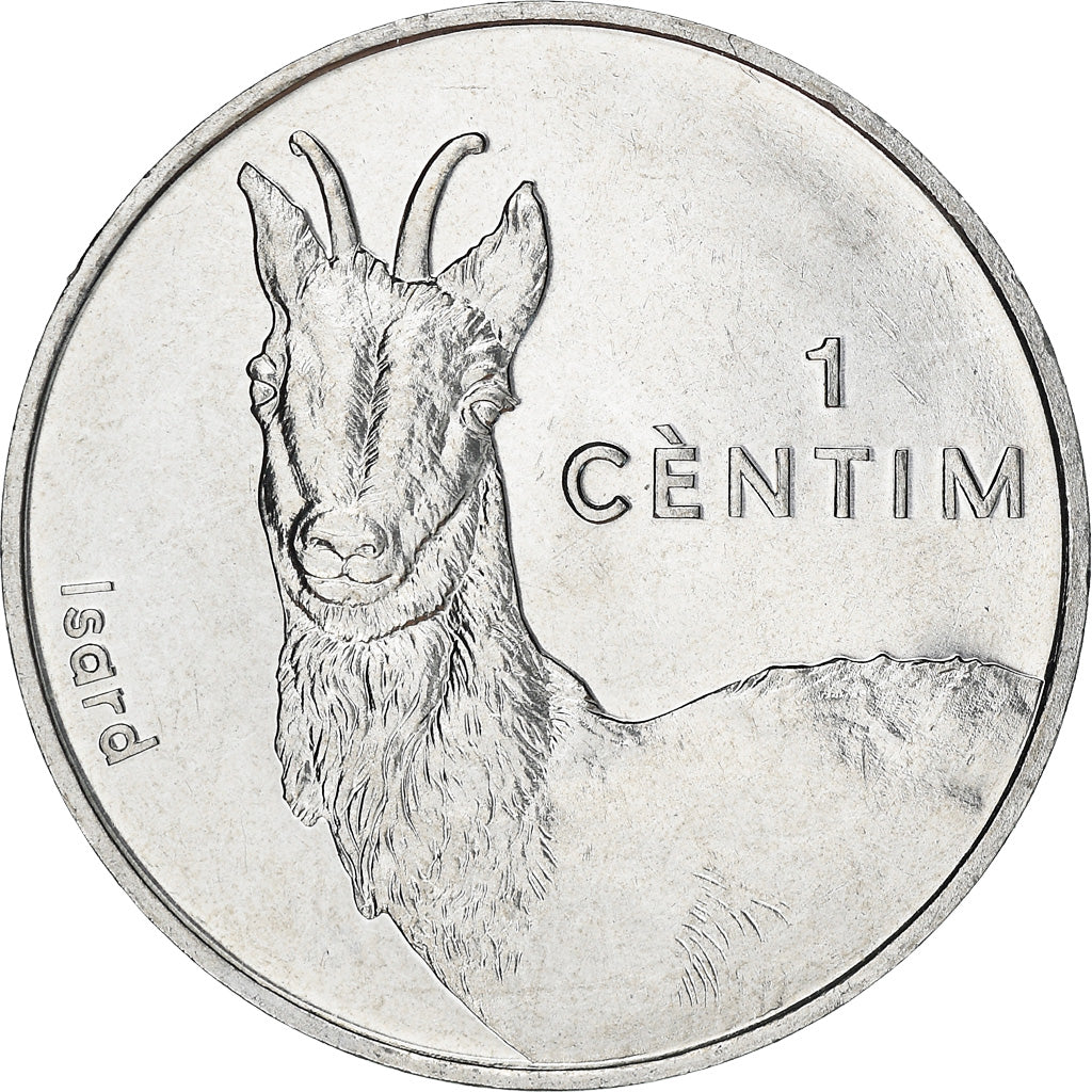 Monnaie, Andorra, Centim, 2002, Isard, SPL, Aluminium, KM:177