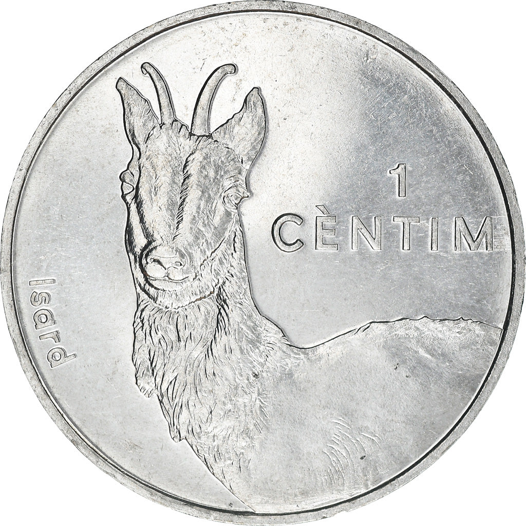 Coin, Andorra, Centim, 2002, Isard, MS(64), Aluminum, KM:177