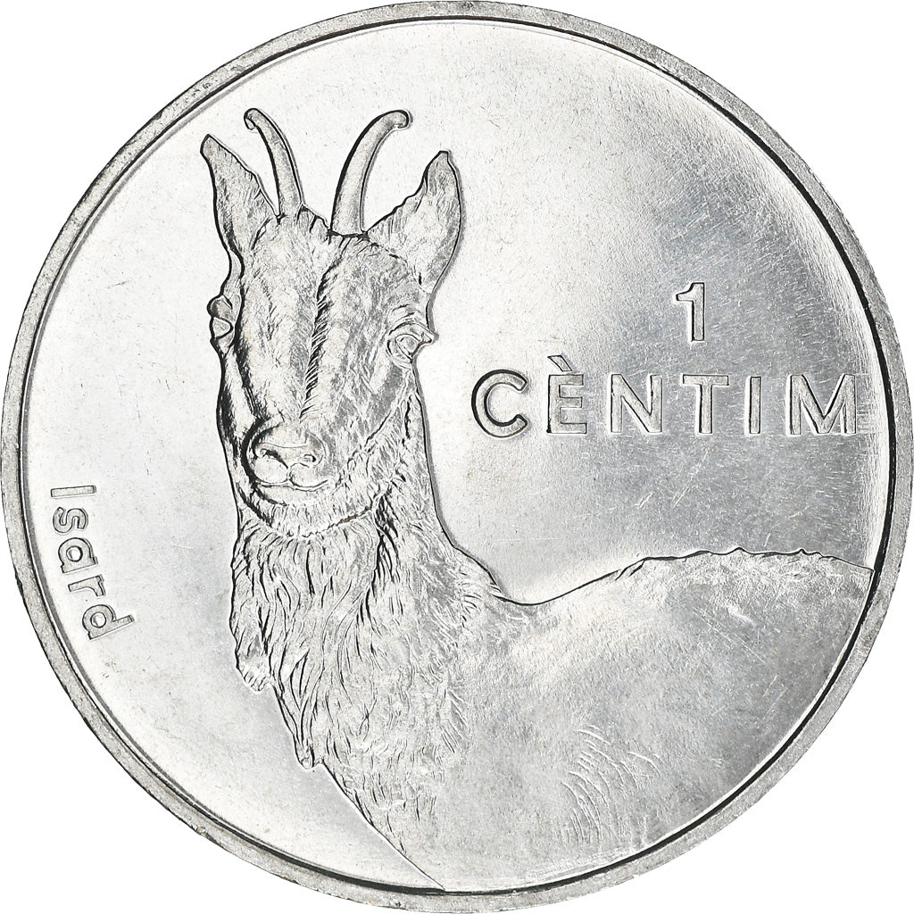 Monnaie, Andorra, Centim, 2002, Isard, SPL+, Aluminium, KM:177