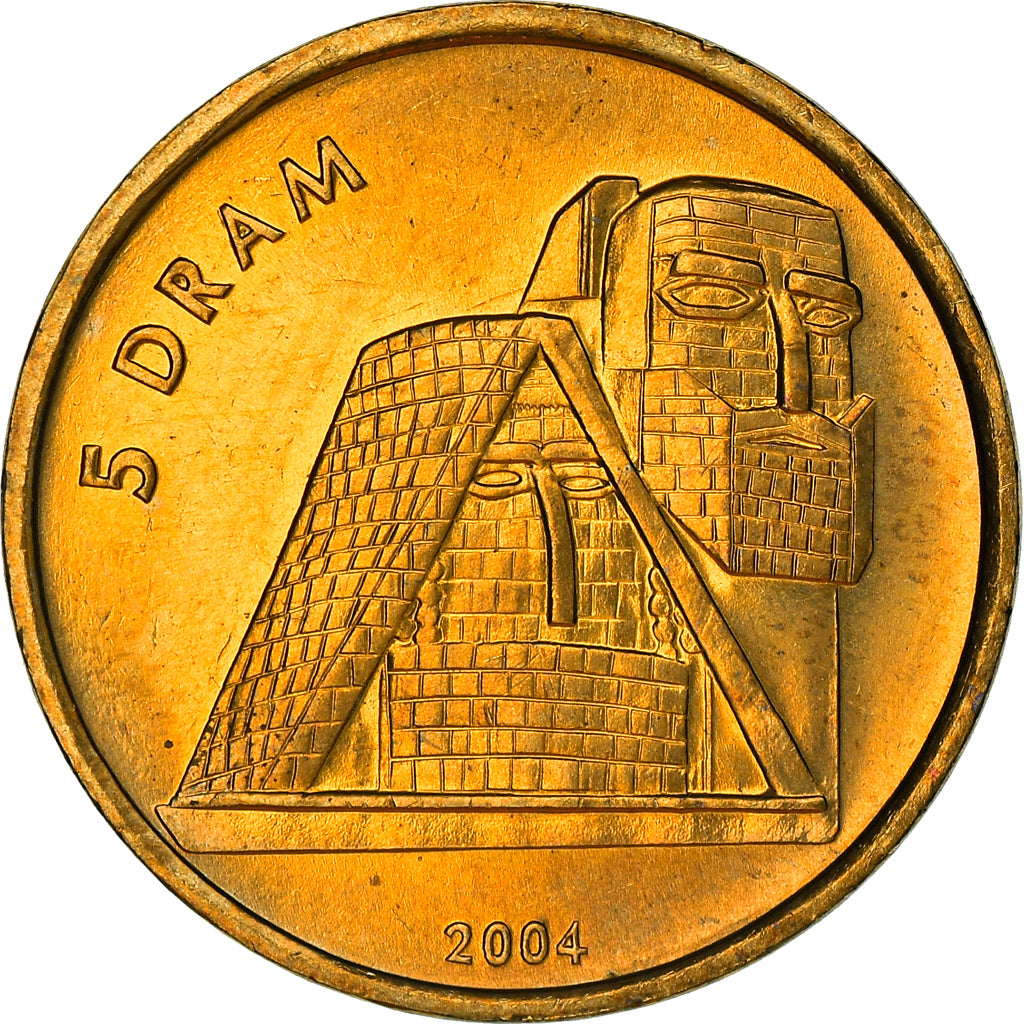 Coin, Nagorno Karabakh, 5 Drams, 2004, MS(65-70), Brass, KM:12