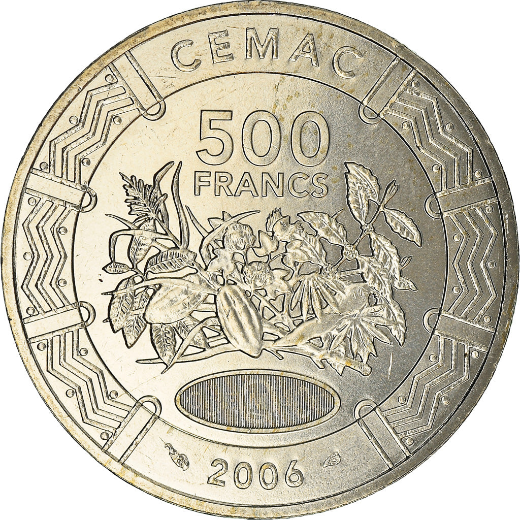 Coin, Central African States, 500 Francs, 2006, Paris, MS(65-70), Copper-nickel