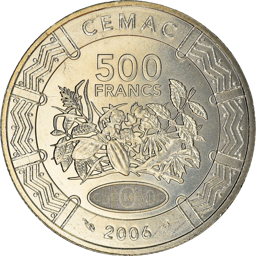 Coin, Central African States, 500 Francs, 2006, Paris, MS(65-70), Copper-nickel