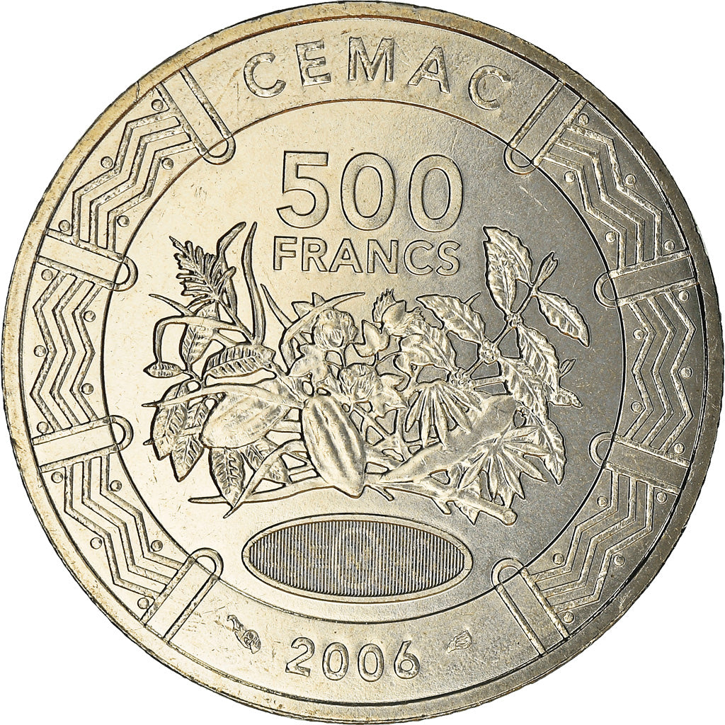 Coin, Central African States, 500 Francs, 2006, Paris, MS(65-70), Copper-nickel
