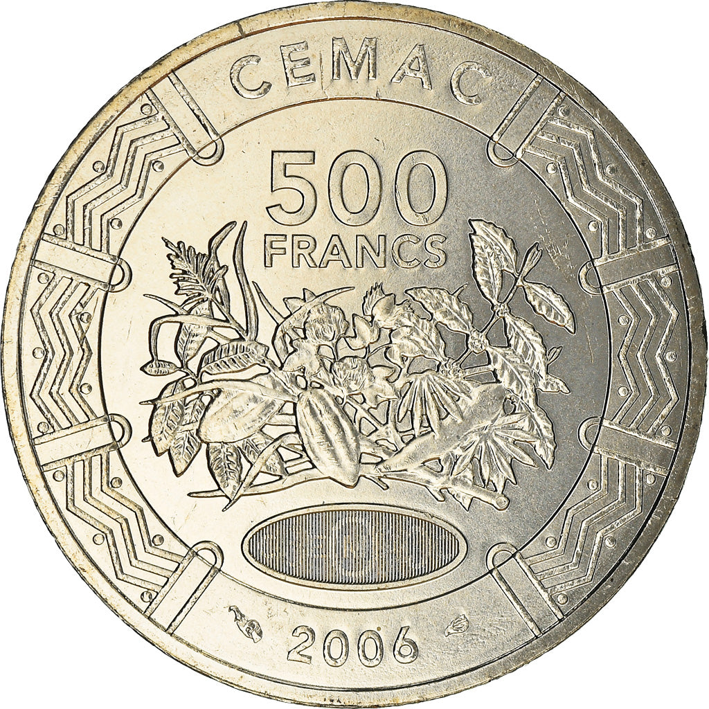 Coin, Central African States, 500 Francs, 2006, Paris, MS(65-70), Copper-nickel