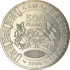Coin, Central African States, 500 Francs, 2006, Paris, MS(65-70), Copper-nickel