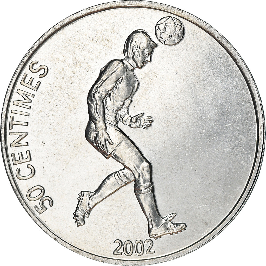 Münze, CONGO, DEMOCRATIC REPUBLIC, 50 Centimes, 2002, STGL, Aluminium, KM:75