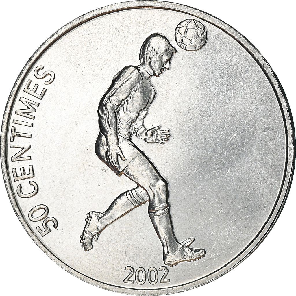 Coin, CONGO, DEMOCRATIC REPUBLIC, 50 Centimes, 2002, MS(63), Aluminum, KM:75