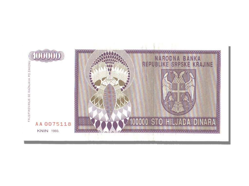 100 000 Dinara Type 1992-93