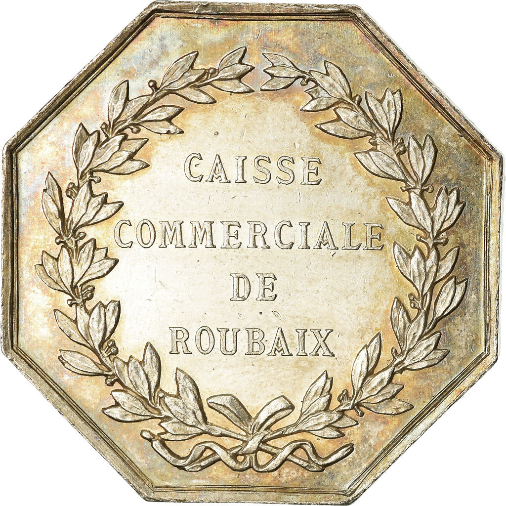 France, Token, Savings Bank, Caisse Commerciale de Roubaix, MS(63), Silver